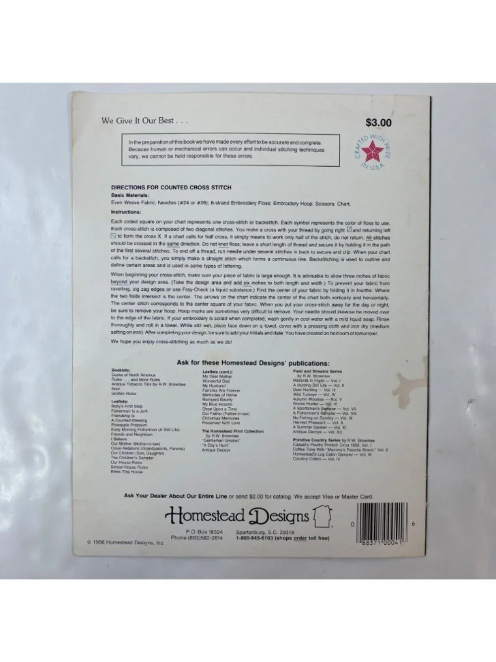 Homestead Designs Families Are Forever Counted Cross Stitch Pattern Kit